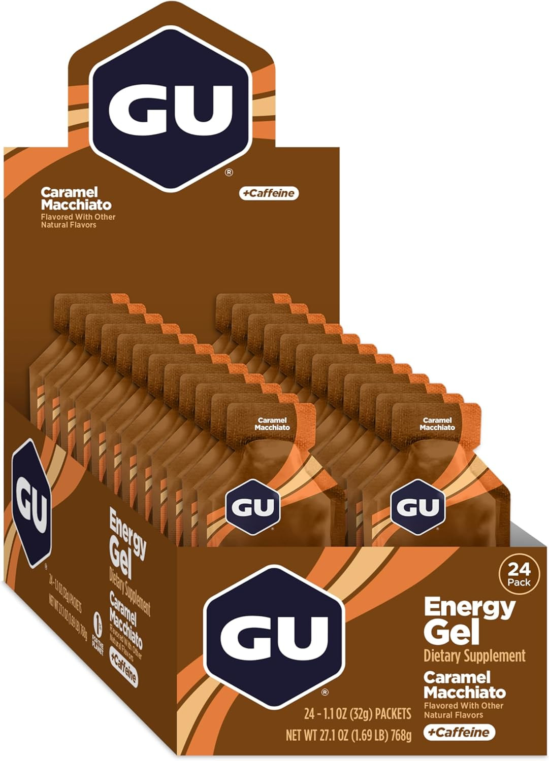 Energy Original Sports Nutrition Energy Gel, Caramel Macchiato, 24 Count Box