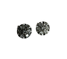 10K White Gold Diamond Cluster Stud Earrings