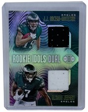 J J Arcega-Whiteside Alshon Jeffery 2019 Panini Illusions Rookie Idols Dual Card. rookie card picture