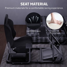 Hottoby Racing Simulator Cockpit Wheel Stand With Gaming Seat Fits Logitech G923