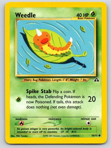 2001 POKEMON NEO DISCOVERY WEEDLE 70/75 UNLIMITED C NM A97924 FREE S&H