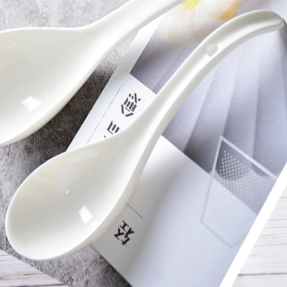 Colheres de sopa de porcelana, colheres de sopa asiáticas de 7 polegadas, colheres de sopa japonesas para Pho, ... - Imagem 4 de 4