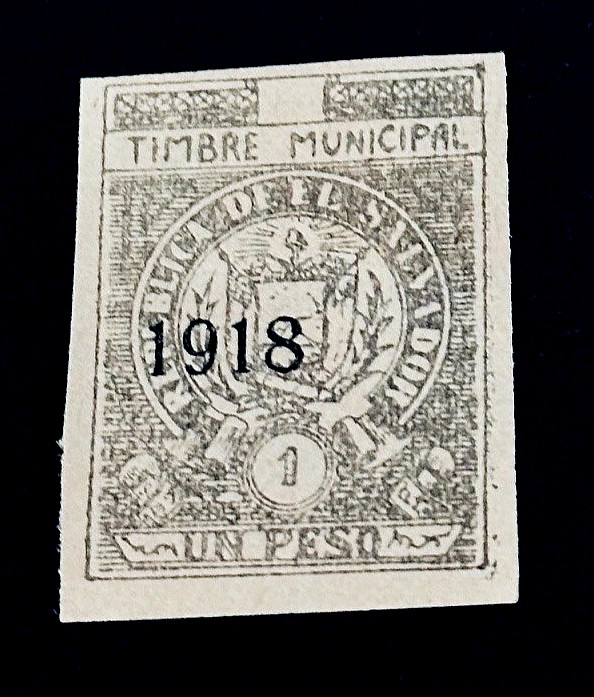 EL SALVADOR Stamp - 1918 Timbre Tax Overprint Imperf MNG r48