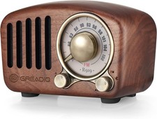 Rechargeable Walnut Wooden Bluetooth Speaker - Vintage Style with FM Radio