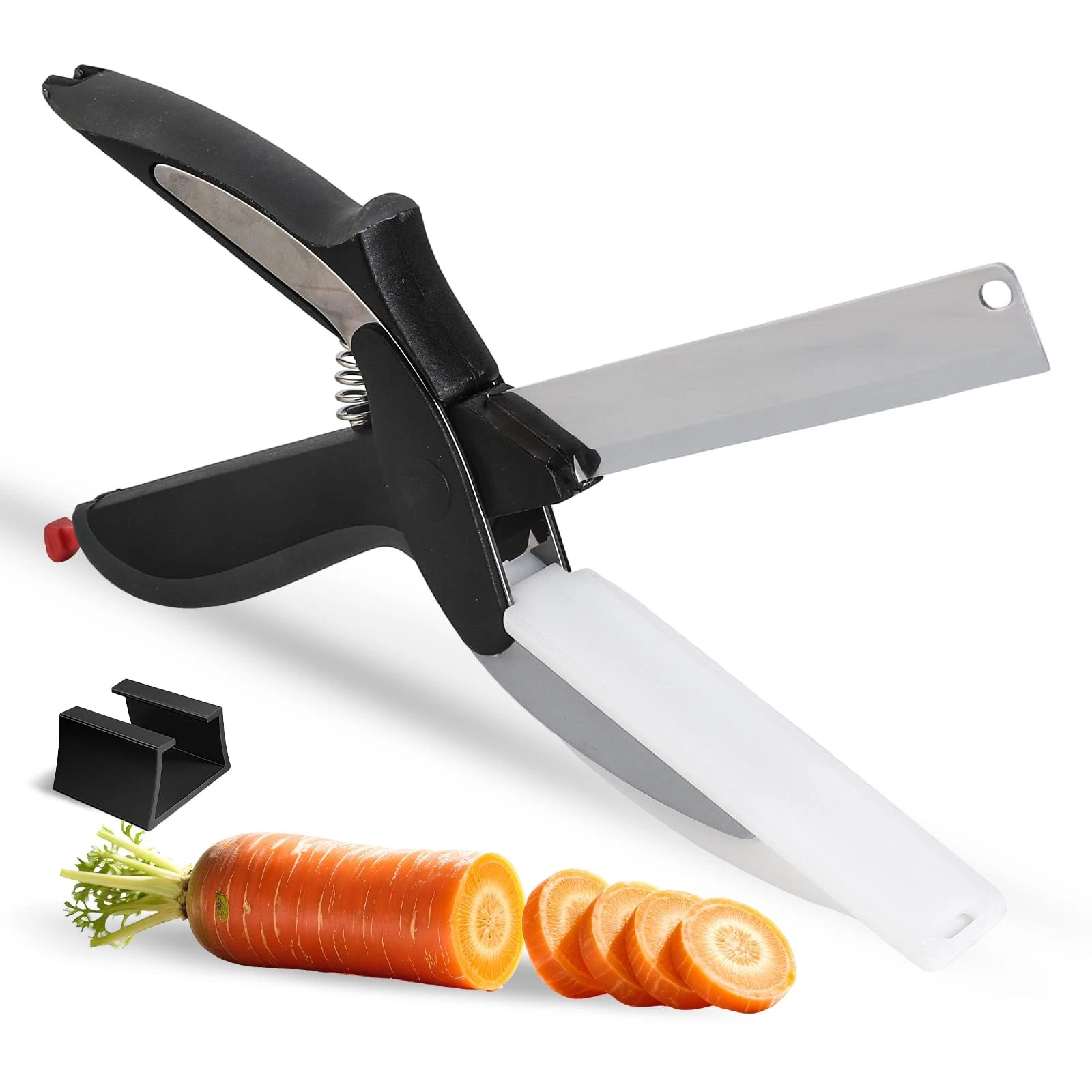 DZ Duozhan Food Cutting Scissors with Built-in Chopping Board - Premium Stain...