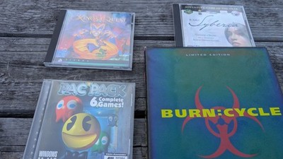 6 PC games, For 90s-00s Windows PC (syberia, burn cycle, Pacman, Tetris, & More)