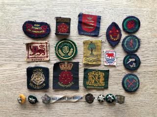 Boy Scouts Pennants Patches and Badges 1950's Haslemere Original