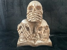 Halloween Stacked Skulls decoration with flashing LED lights eyes.