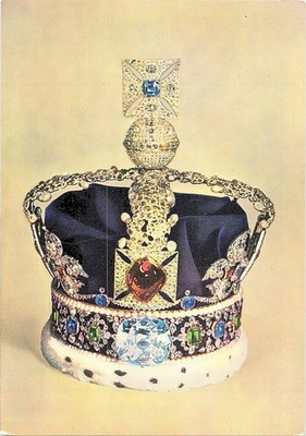 Queen Victoria's Imperial State Crown Featuring Royal Jewels UK Postcard