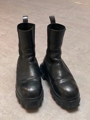 Rick Owens Bozo Tractor Leather Boots Size 43.5 Made In Italy