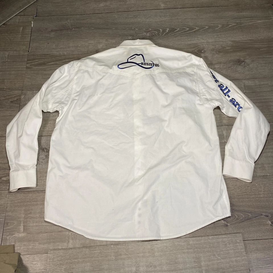 Resistol Shirt Mens XL White Western Button Down Embroidered Best All-Around - Image 2 of 4