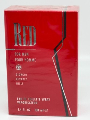 RED FOR MEN by GIORGIO BEVERLY HILLS  3.4 FL oz / 100 ML Eau De Toilette Spray