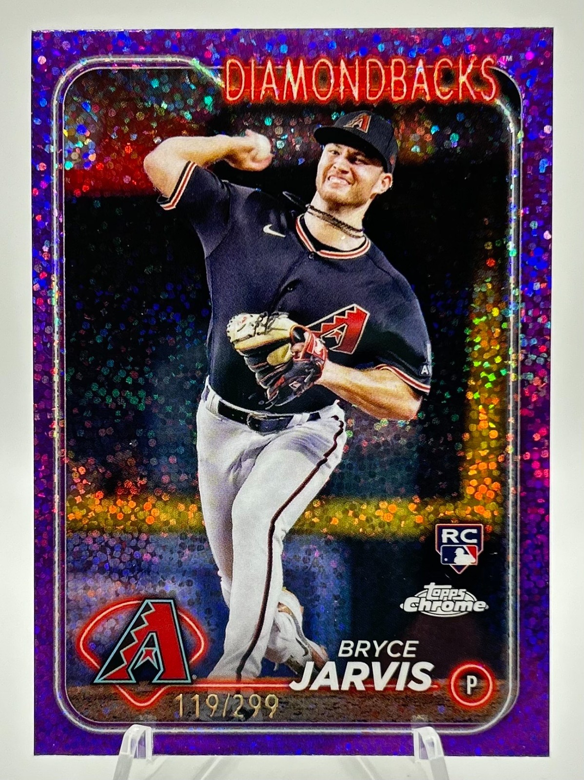 2024 Topps Chrome - Bryce Jarvis #75 Purple Speckle Refractor /299 (RC)