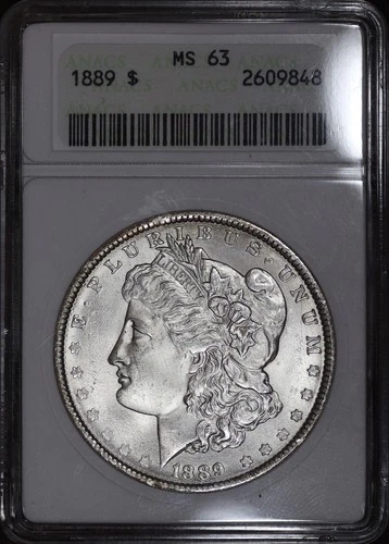 1889 P - Morgan Dollar $1 - ANACS MS63 Old Soap Box Holder (Under-Graded!!) #365