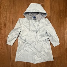 Rothschild Vintage Kids Hooded Rain Jacket Light Blue Trench Coat Size 4