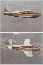 Mooney M20A/Mark 20 N6073X in Flight: 1960's Snapshot Photo LOT x2