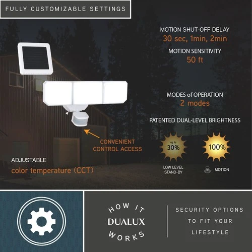 Vaxcel Lighting T0723 Outdoor Security Triple Light 15-3/4"W LED - White - Picture 9 of 12