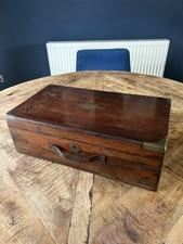 Large Antique Mahogany Writing Slope/Box With Brass Detail