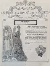 Antique 1877 DOLL PATTERN French Fashion Gazette Vol 2 No 8 Victorian SACQUE Vtg