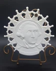 Vintage WESTMORELAND MILK GLASS plate GEORGE WASHINGTON President Sticker Stars