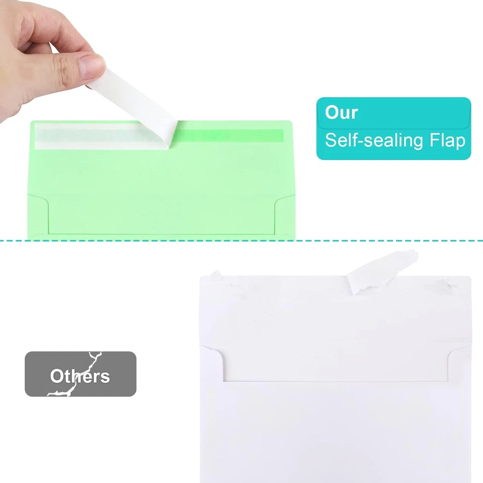 Pack de 50 Sobres Colores A7, 5X7 Auto-Sellado para Invitaciones y Correo Foto 3 de 4