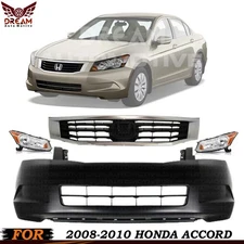 Front Bumper Cover Fascia & Grille Assembly Kit For 2008-2010 Honda Accord