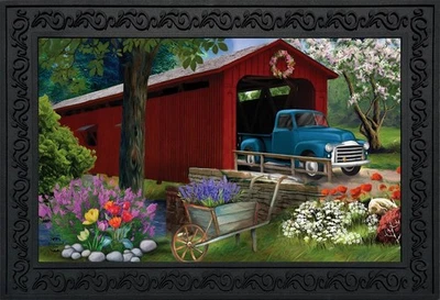 Briarwood Lane Bridge in Bloom Spring Doormat