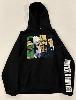 Hunter X Hunter Hoodie Mens XL Black Long Sleeve Gon Killua Kurapika Leorio 