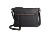 Style & Co Hudsonn East West soft faux-leather small crossbody bag - Black