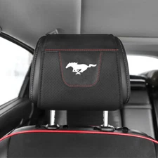 1PC Pu Leather Car Headrest Protector Cover Seat Pillow Cover For Ford Mustang