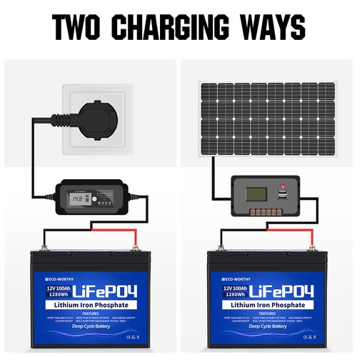 12V 100Ah LiFePO4 Lithium Battery 4000+ Deep Cycle Solar Panel RV Solar - Picture 6 of 9