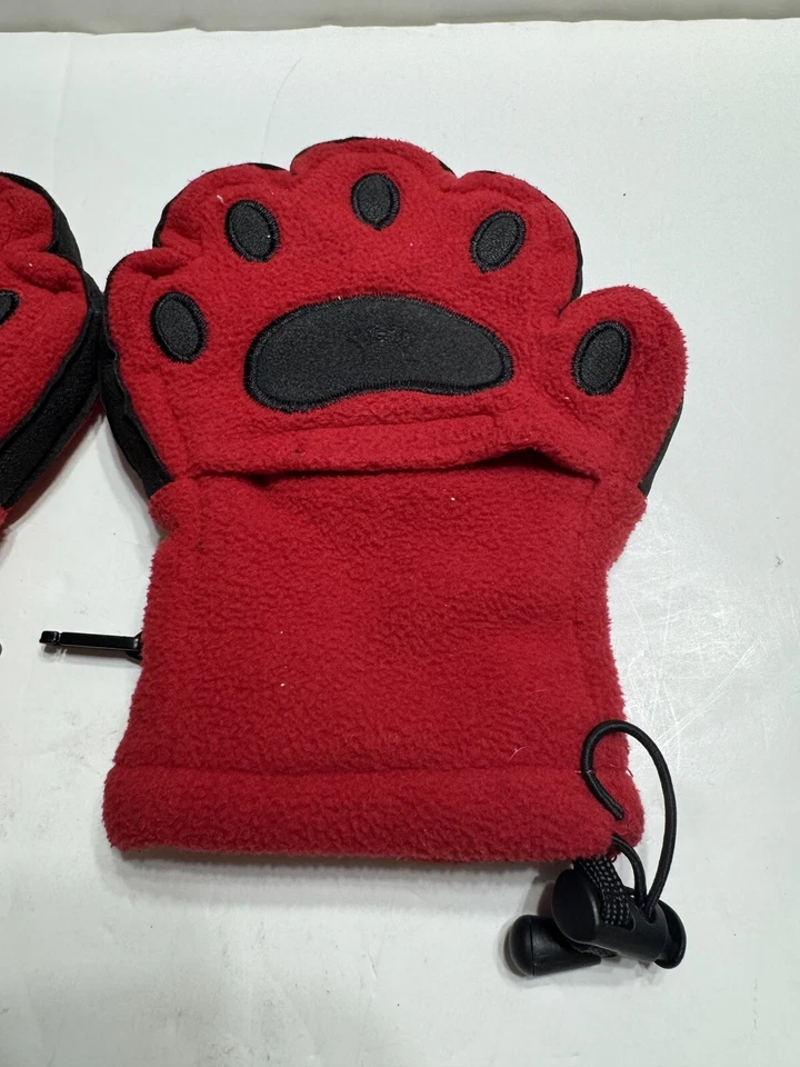 KID'S BEAR HANDS BEAR PAW THERMAL INSULATED FLEECE MITTENS SIZE SMALL - Image 3 of 4