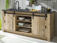 KüChenschrank Unterschrank SpüLenschrank Kochfeld Schrank Used Wood Stove 200 Cm