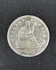 1857p Silver Liberty Seated Quarter