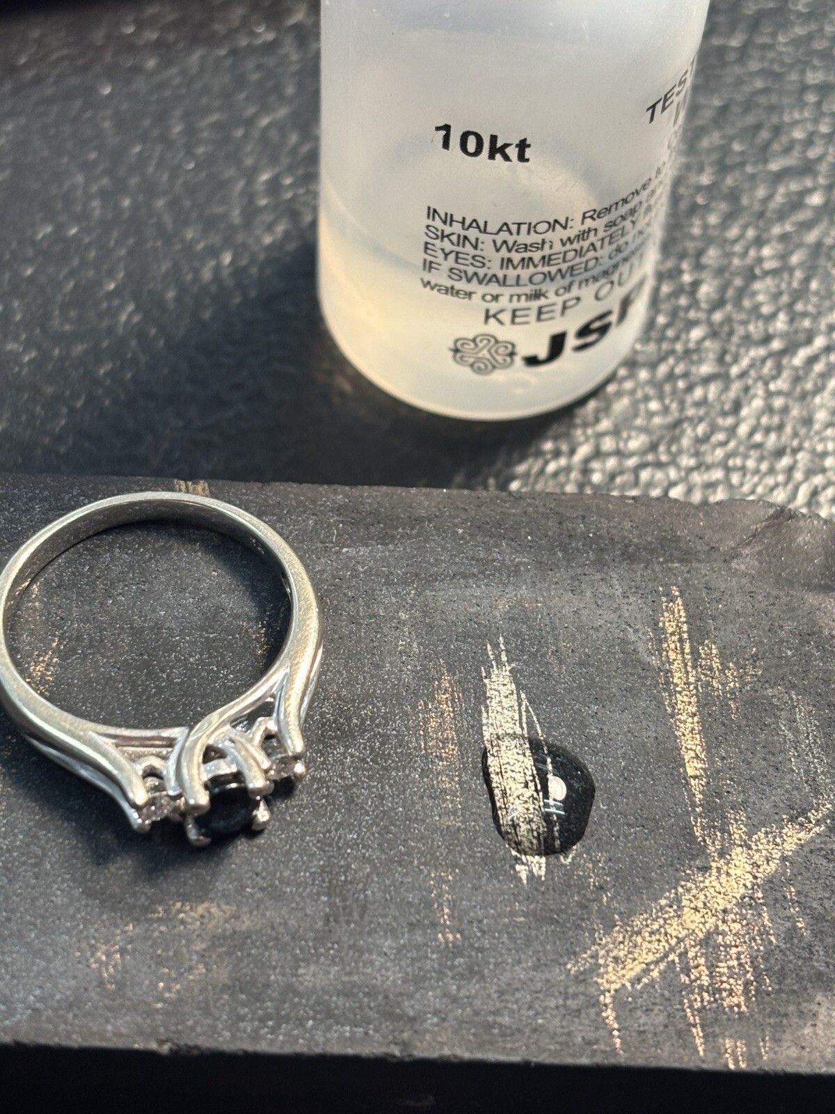 10K Solid White Gold Ring Featuring Two ~.05ct Di… - image 13