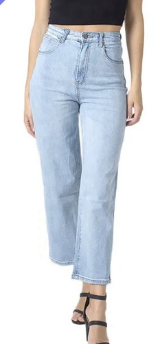 Wakee Wide Leg High Rise Crop Denim Jeans Size AU 10 US 6