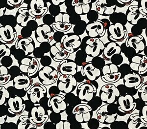 cotton mouse by the yard Micky mouse print fabric by the yard Fat quarters green mouse Mouse cotton fabric