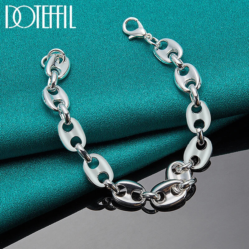 DOTEFFIL 925 Sterling Silver Chain Bracelet - Unisex, Simple & Elegant, Gift Ready