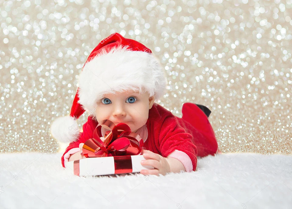 Fondo de manchas de bokeh blanco marfil (no brillo) fondo de baby shower dorado marfil Foto 3 de 4