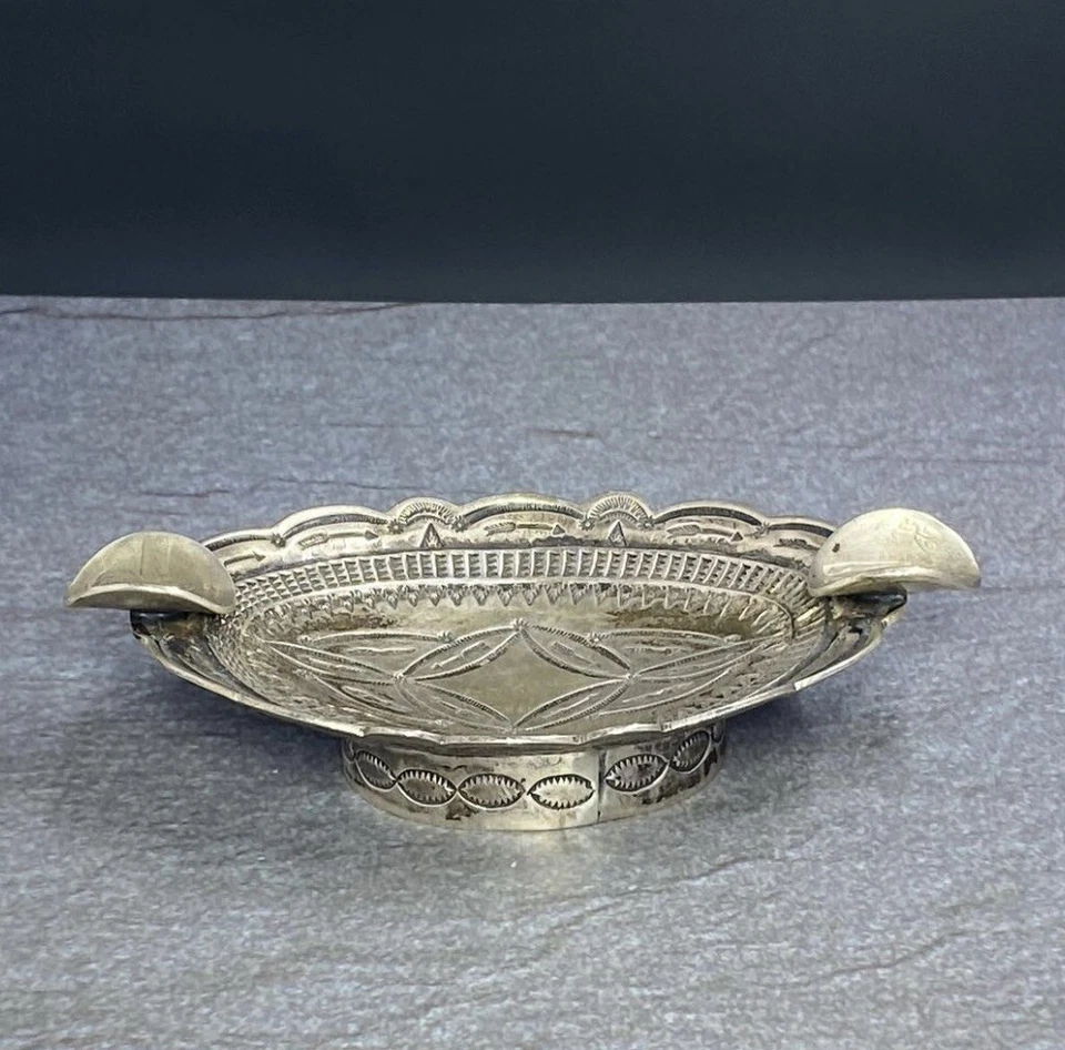 Cenicero moneda plata tribu desconocida vintage cigarro nativo americano Foto 3 de 4