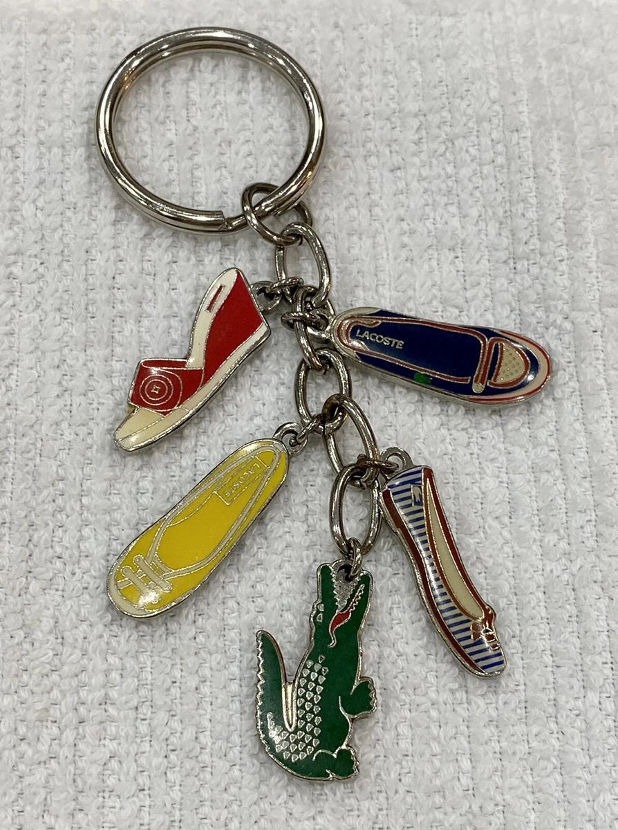 Lacoste Key Chain Ring W/ Shoe Charms Alligator Shoes Collectible |