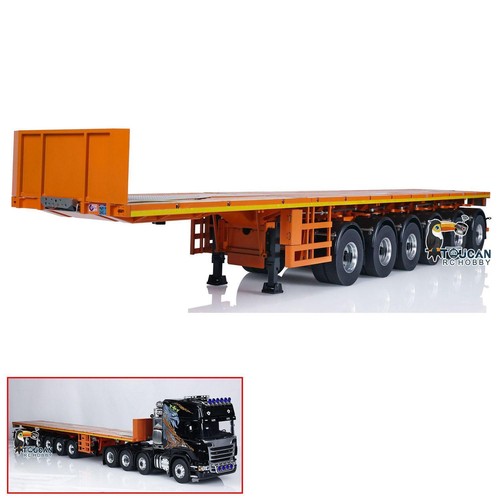 NOOXION 1/14 6 Axles Metal Flat Trailer for Tractor Truck RC Vehicle Model Car - Picture 3 of 12