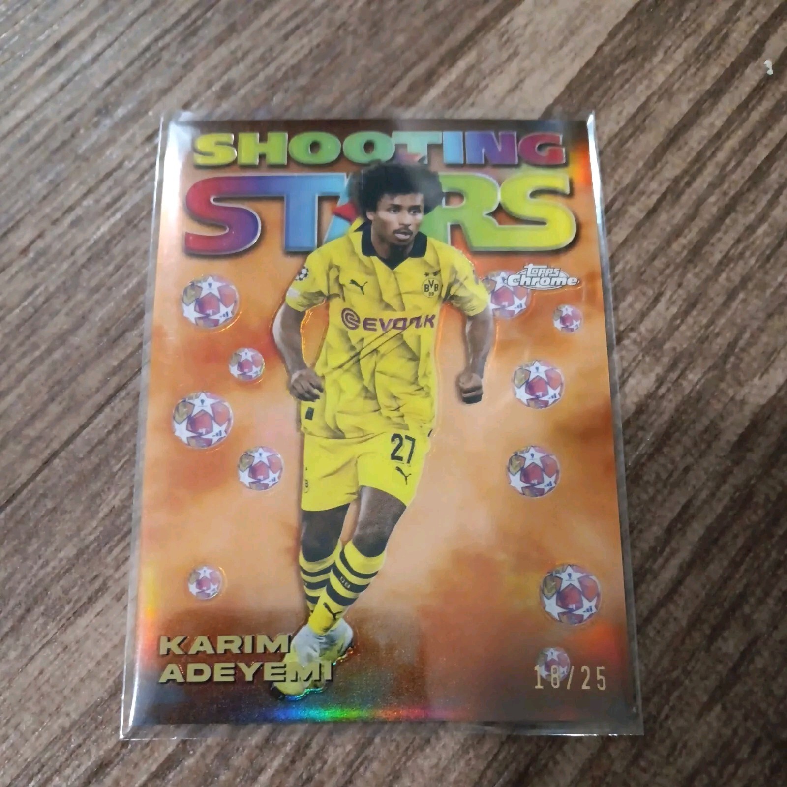 Karim Adeyemi 2023-24 Topps Chrome UEFA Shooting Stars Yellow Refractor #/d 25