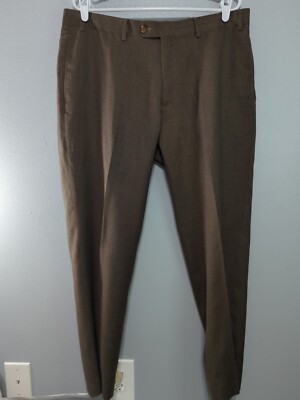 Ralph Lauren Mens Brown Houndstooth Dress Pants 39x30  555