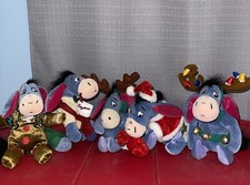 Winnie The Pooh Eeyore Christmas Collection Lot Of 5 Plush Beanie Disney Store