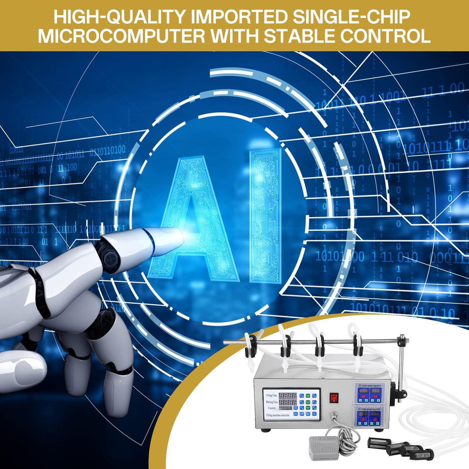 4 Heads Automatic Digital Control Bottle Filler Liquid Filling Machine 5-2800ml