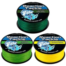Reaction Tackle High Performance Braided Fishing Line / Braid - NO FADE COLORS