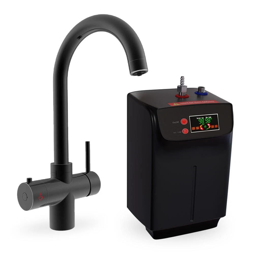 Matte Black 3 Way Instant Hot Boiling Water Kitchen Tap u0026amp; Digital  Heating Unit | eBay
