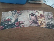 5X NOSTALGIC/VINTAGE SHEETS FOR SCRAPBOOKING/JOURNALS NEW CIRCA 13X9CM (VIN1536)