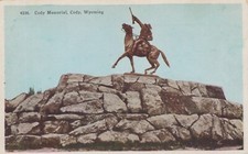 Cody Memorial Cody Wyoming Writte Buffalo Bill Vintage White Border Post Card
